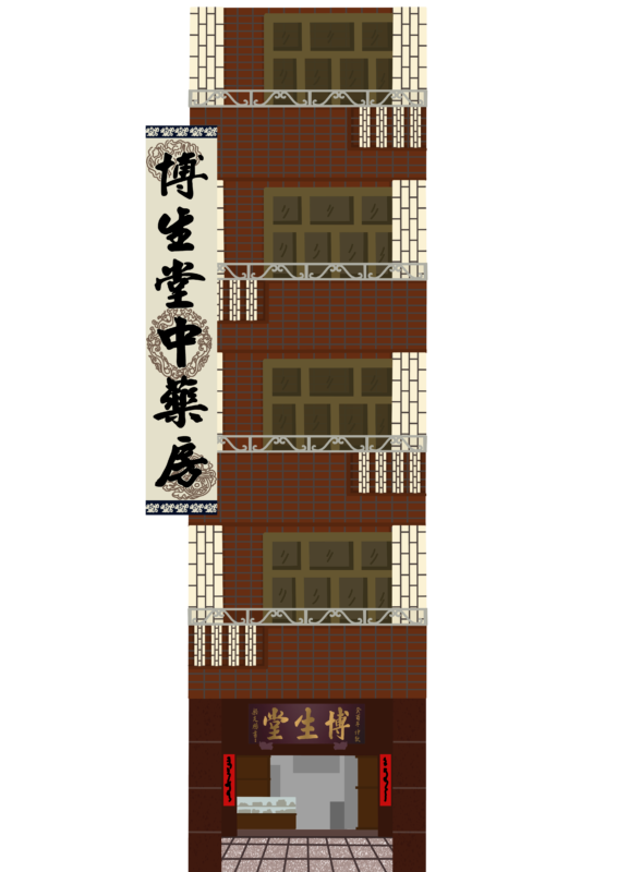 ▲博生堂中藥房的立面